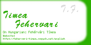 timea fehervari business card
