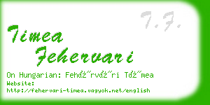 timea fehervari business card